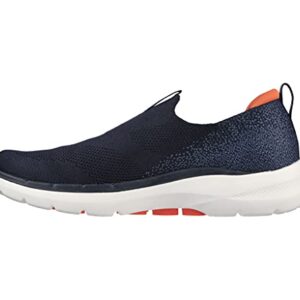 Skechers Men's Gowalk 6-Stretch Fit Slip-On Athletic Performance Walking Shoe, Navy/Orange, 12