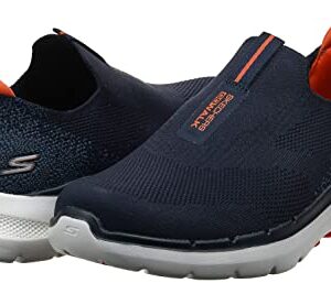 Skechers Men's Gowalk 6-Stretch Fit Slip-On Athletic Performance Walking Shoe, Navy/Orange, 12