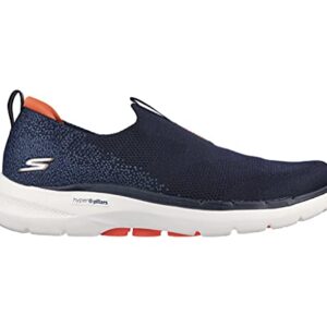 Skechers Men's Gowalk 6-Stretch Fit Slip-On Athletic Performance Walking Shoe, Navy/Orange, 12