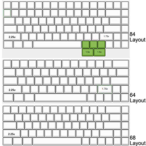 YMDK White Black Dolch Thick PBT 84 68 64 Blank Keyset OEM Profile Keycaps for MX Mechanical Keyboard Keychron K2 K6 Keycool Tada68 YD64 (White)