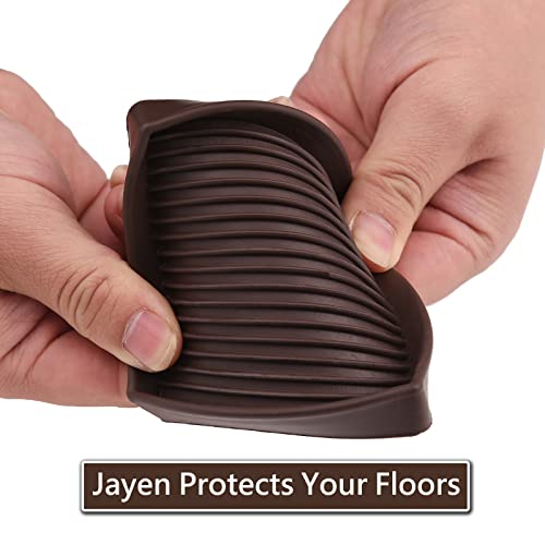 Jayen 3x3 Square Rubber Furniture Caster Cups, Anti-Sliding Furniture Pads Bed Stopper Floor Protectors with Grip - Protect Any Flooring