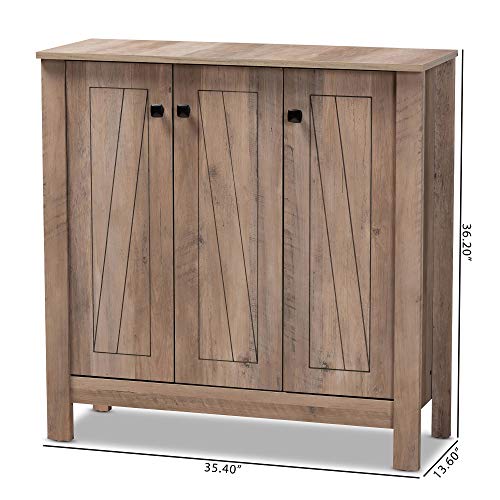 Baxton Studio Derek Shoe Cabinets, One Size, Natural Oak