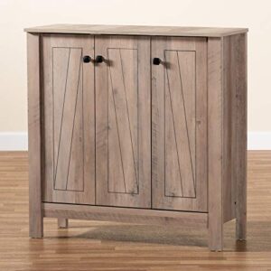 Baxton Studio Derek Shoe Cabinets, One Size, Natural Oak