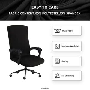 Water Resistant Stretch Computer Office Chair Cover with Durable Zipper Universal Washable Removable Spandex Rotating Boss Chair Slipcovers Anti-dust Soft Desk Chair Seat Protector for Dogs Cats Pets