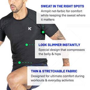 Kewlioo Men's Sauna Suit Shirt - Heat Trapping Sweat Compression Vest, Shapewear Top, Gym Exercise Versatile Heat Shaper Jacket (Black, M)