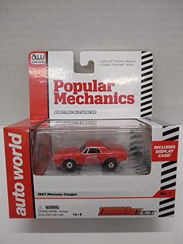 Auto World SC269 Popular Mechanics 1967 Cougar (Red) HO Scale Electric Slot Car