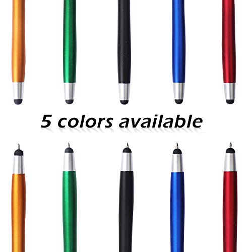 Ballpoint Pens Stylus Pens for Touch Screens Medium Point Black Ink Writing Pen 2 in 1 Office Pen with Stylus Tips for iPhone iPad (5 Count)