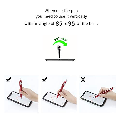 Ballpoint Pens Stylus Pens for Touch Screens Medium Point Black Ink Writing Pen 2 in 1 Office Pen with Stylus Tips for iPhone iPad (5 Count)