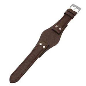 dioway for fossil ch2891 leather watch bands 22mm replacement with stainless steel buckle - brown 22mm fossil ch2891 leather watch strap