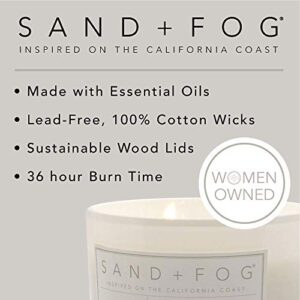 Sand + Fog Scented Candle -Tahitian Vanilla – Additional Scents and Sizes – 100% Cotton Lead-Free Wick - Luxury Air Freshening Jar Candles - Perfect Home Decor – 12oz