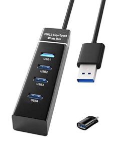ps4/ps5 usb hub, apexone 4-port usb 3.0 hub high speed 5gbps usb splitter adapter for ps4/ps5, xbox one/360, mouse, keyboard, laptop, notebook pc, moblie hdd, macbook, mac pro/mini, imac, surface pro