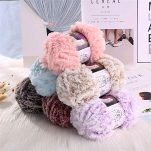 5 Pack of Soild Wool Fur Fluffy Plush Thick Knitting Yarn Supper Soft Fur Crochet Yarn for DIY Knitting Scarf Coat Gloves Hat Rugs Clothes Knitting Projects 250g