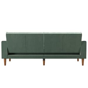 Mr. Kate Stella Vintage Convertible Sofa Bed Futon, Teal Velvet