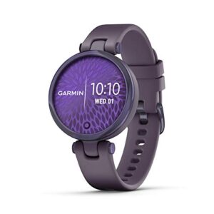 garmin lily™, small smartwatch with touchscreen and patterned lens, dark purple , 1 inch