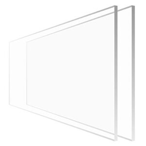 klearstand 2 sheets of 12" x 24" x 0.09" (2.286mm thick) clear plexiglass, highly versatile, light weight and high impact strength, made in usa