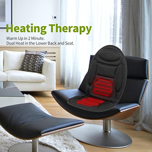 Mynt Vibrating Massage Chair Pad: Relieve Back, Neck, and Thigh Pain with Heating Pads - Over-Seat Cover for Improved Blood Circulation and Muscle Refreshment