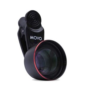 movo spl-tele 3x telephoto lens with clip mount for smartphones - zoom lens for iphone, android, and tablets - smartphone telescopic lens for video and photography - best telephoto lens for iphone