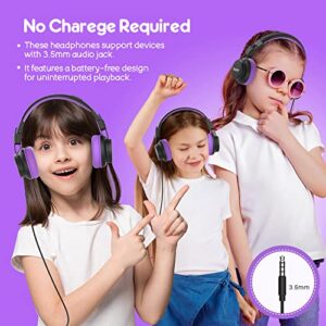 gorsun Kids Headphones, Headphones for Kids for School, 85dB/94dB Volume Limited, Wired Headphones with Mic, Sharing Function, Adjustable Toddler Headphones for School/Tablet/PC