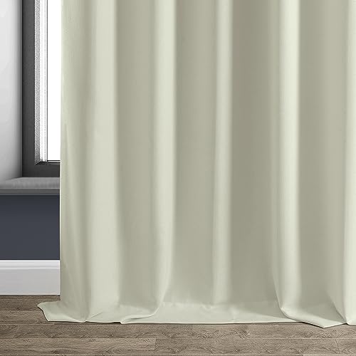 HPD HALF PRICE DRAPES Solid Thermal Insulated Blackout Curtains for Bedroom 50 X 96 Signature Linen Window Treatment Curtain (1 Panel), FLCH-FMBO20128-96, Excursion Ivory