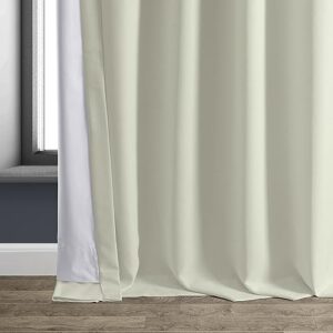 HPD HALF PRICE DRAPES Solid Thermal Insulated Blackout Curtains for Bedroom 50 X 96 Signature Linen Window Treatment Curtain (1 Panel), FLCH-FMBO20128-96, Excursion Ivory