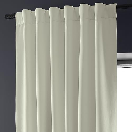 HPD HALF PRICE DRAPES Solid Thermal Insulated Blackout Curtains for Bedroom 50 X 96 Signature Linen Window Treatment Curtain (1 Panel), FLCH-FMBO20128-96, Excursion Ivory