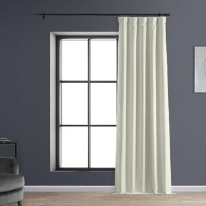 HPD HALF PRICE DRAPES Solid Thermal Insulated Blackout Curtains for Bedroom 50 X 96 Signature Linen Window Treatment Curtain (1 Panel), FLCH-FMBO20128-96, Excursion Ivory