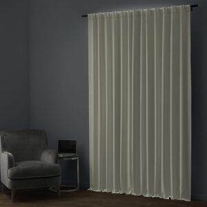 HPD HALF PRICE DRAPES Solid Thermal Insulated Blackout Curtains for Bedroom 50 X 96 Signature Linen Window Treatment Curtain (1 Panel), FLCH-FMBO20128-96, Excursion Ivory