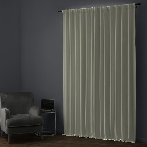 HPD HALF PRICE DRAPES Solid Thermal Insulated Blackout Curtains for Bedroom 50 X 96 Signature Linen Window Treatment Curtain (1 Panel), FLCH-FMBO20128-96, Excursion Ivory