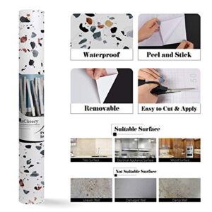 LACHEERY Terrazzo Peel and Stick Wallpaper 15.8"x160" Vinyl Countertop Contact Paper Terrazzo for Cabinets Counter Tops Waterproof Removable Wallpaper for Bedroom Decor Self Adhesive Wall Paper Roll