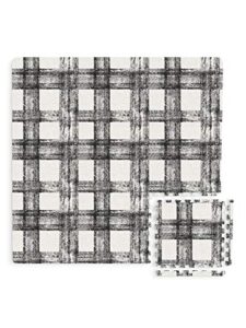 floorpops fpf3751 sawyer plaid interlocking floor tiles, black