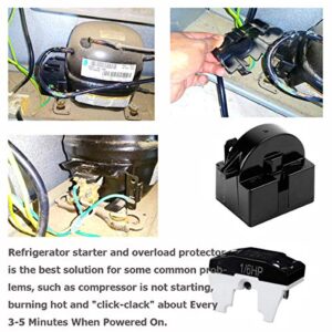 Refrigerator Compressor Relay and Overload Kit 5 Sets,Refrigerator Starters QP2-4R7 4.7 Ohm 1 Pin Refrigerator PTC Starter Relays and 6750C-0005P Freezer Overload Protectors