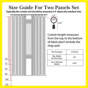 100% Blackout Shield Linen Blackout Curtains 108 Inches Long 2 Panels Set, Clip Rings/Rod Pocket Blackout Curtains No Light, Black Out Curtains & Drapes for Bedroom, 50 inches Wide Each Panel, Beige