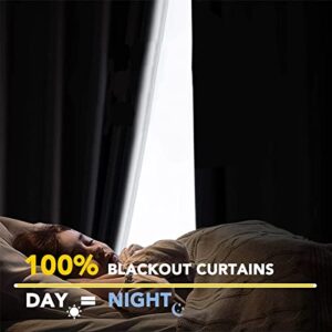 100% Blackout Shield Linen Blackout Curtains 108 Inches Long 2 Panels Set, Clip Rings/Rod Pocket Blackout Curtains No Light, Black Out Curtains & Drapes for Bedroom, 50 inches Wide Each Panel, Beige