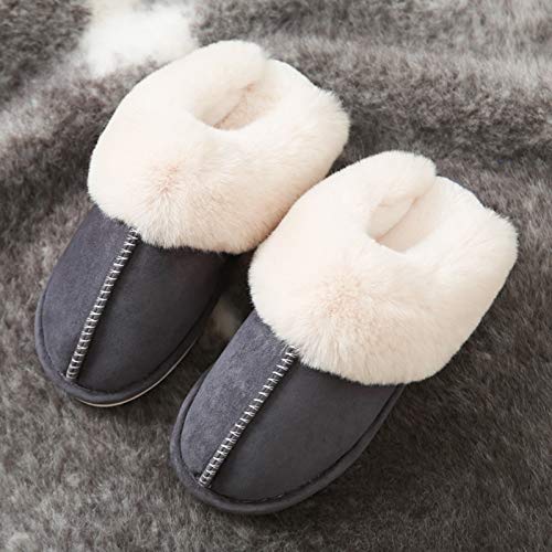 SnailGo Women's Slippers Fluffy Memory Foam Fuzzy House Furry Indoor Cozy Warm Ladies Slippers Dark Grey 9.5-10