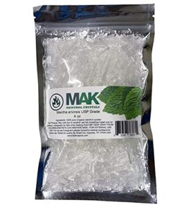 menthol crystals 100% pure organic natural spa quality in 4oz resealable bag