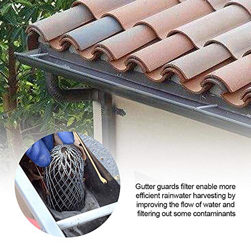 MNTT Gutter Guard,Flexible Aluminum Colanders Leaf Drains Debris Strainer Guard Filters Roof Gutter Drain Net Cover(1pc)