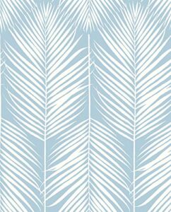 nextwall palm silhouette coastal peel and stick wallpaper (hampton blue)