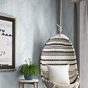 NextWall Palm Silhouette Coastal Peel and Stick Wallpaper (Hampton Blue)