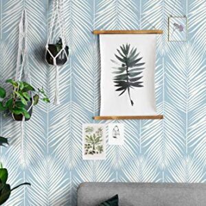 NextWall Palm Silhouette Coastal Peel and Stick Wallpaper (Hampton Blue)