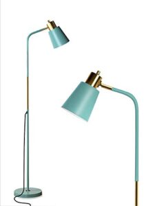 floor lamp, industrial floor lamps for living rooms rustic farmhouse reading standing floor lamp adjustable metal heads indoor task lighting for living room bedroom office home décor (green)