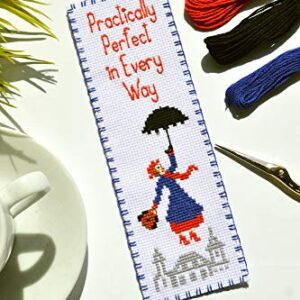 Mary Poppins Cross Stitch Bookmark Kit - DIY Embroidery Gift for Booklovers