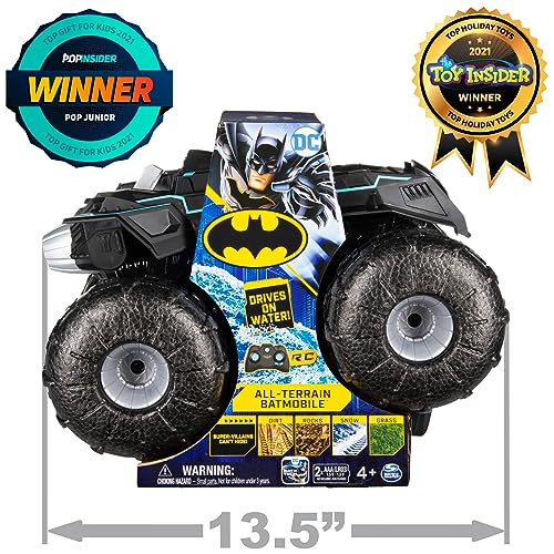 DC Comics Batman, All-Terrain Batmobile Remote Control Vehicle, Water-Resistant Batman Toys for Boys Aged 4 and Up