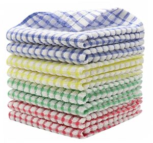 hfgblg cotton terry kitchen dish cloths, soft absorbent tidy kitchen dish towels (mix color, 11.8 inch x 11.8 inch)