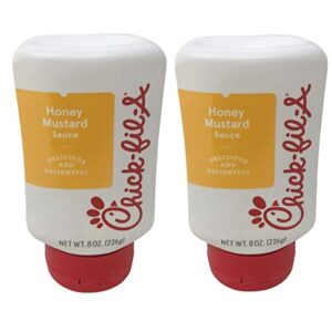 chick-fil-a sauce 8 oz. squeeze bottle 2 pack- resealable container for dipping, drizzling, and marinades (honey mustard)
