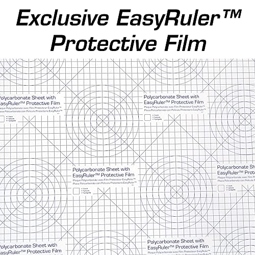 Polycarbonate Clear Plastic Sheet 12" X 12" X 0.472" (1/2") Exact with EasyRuler Film, Shatter Resistant, Easier to Cut, Bend, Mold Than Plexiglass. Window Panel, Hobby, Home, DIY, Industrial, Crafts