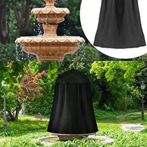 UCARE Outdoor Garden Fountain Covers Waterproof Dustproof Statue Protective Cover for Winter Patio Water Fountains Statues, 48"x68" Fountain Cover (Black)