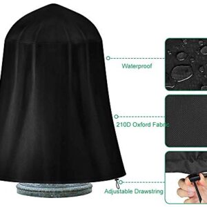 UCARE Outdoor Garden Fountain Covers Waterproof Dustproof Statue Protective Cover for Winter Patio Water Fountains Statues, 48"x68" Fountain Cover (Black)