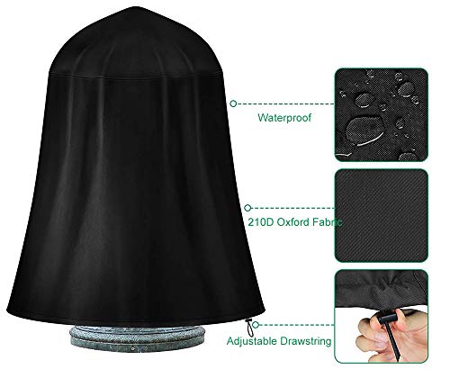 UCARE Outdoor Garden Fountain Covers Waterproof Dustproof Statue Protective Cover for Winter Patio Water Fountains Statues, 48"x68" Fountain Cover (Black)