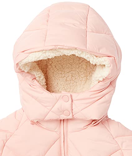 Amazon Essentials Girls' Long Quilted Cocoon Puffer Coat, Light Pink, Medium