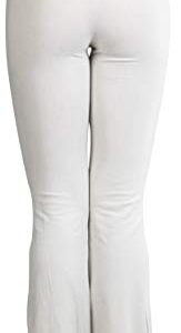 ToBeInStyle Women’s Premium Comfortable Cotton-Blend Fold Over Flared Yoga Pants Leggings - Bone - X-Large